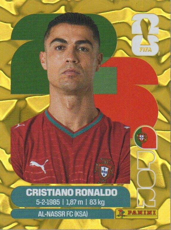 #POR 15: Cristiano Ronaldo (Portugal) - Panini FIFA World Cup 2026 Canada, USA, Mexico. Gold Flood Crumple Editie