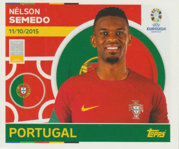 #POR-5: NÉLSON SEMEDO (PORTUGAL) - TOPPS UEFA EURO 2024 GERMANY