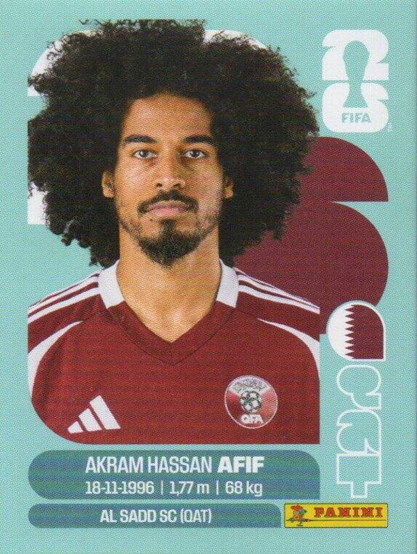 #QAT 18: Akram Hassan Afif (Qatar) - Panini FIFA World Cup 2026 Canada, USA, Mexico. Standaard Editie