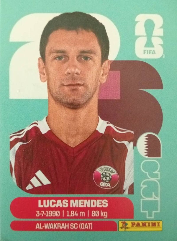 #QAT 4: Lucas Mendes (Qatar) - Panini FIFA World Cup 2026 Canada, USA, Mexico. Standaard Editie