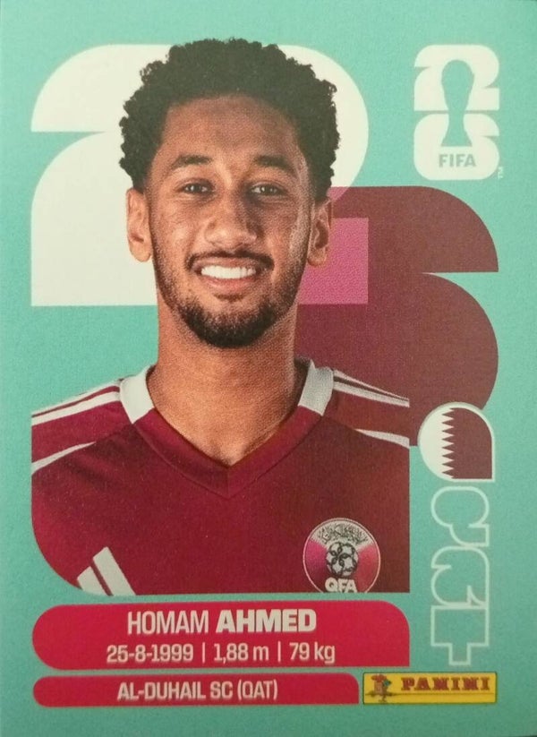 #QAT 5: Homam Ahmed (Qatar) - Panini FIFA World Cup 2026 Canada, USA, Mexico. Standaard Editie