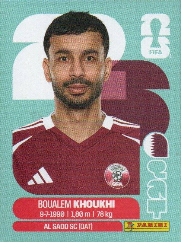#QAT 6: Boualem Khoukhi (Qatar) - Panini FIFA World Cup 2026 Canada, USA, Mexico. Standaard Editie