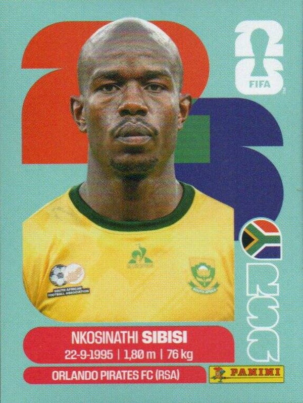 #RSA 10: Nkosinathi Sibisi (South Africa) - Panini FIFA World Cup 2026 Canada, USA, Mexico. Standaard Editie