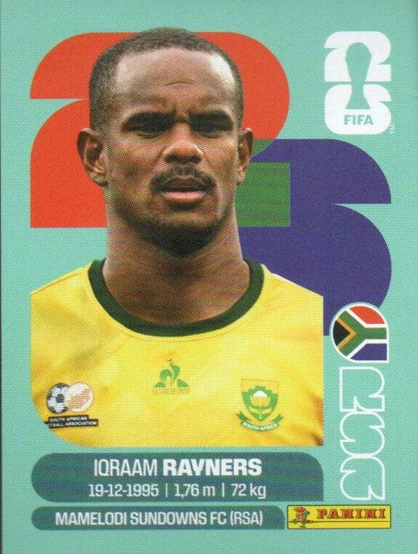 #RSA 18: Iqraam Rayners (South Africa) - Panini FIFA World Cup 2026 Canada, USA, Mexico. Standaard Editie