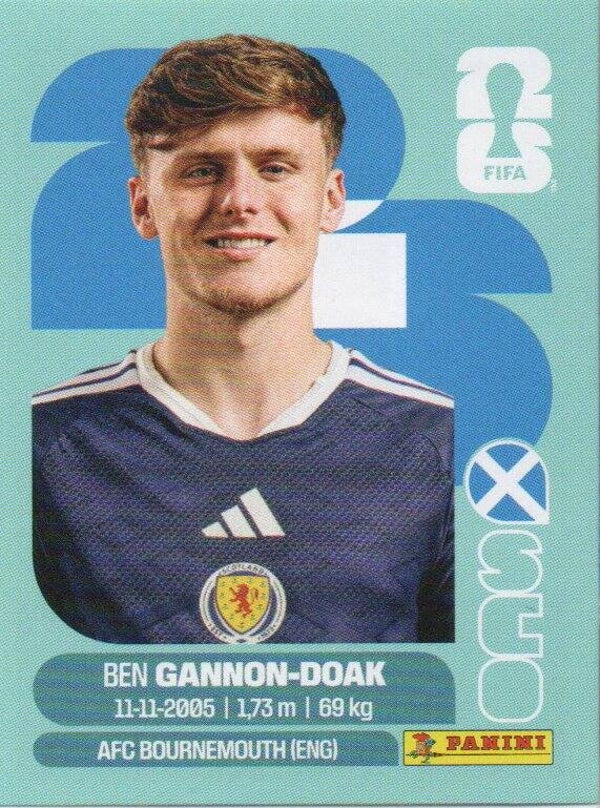 #SCO 20: Ben Gannon-Doak (Scotland) - Panini FIFA World Cup 2026 Canada, USA, Mexico. Standaard Editie