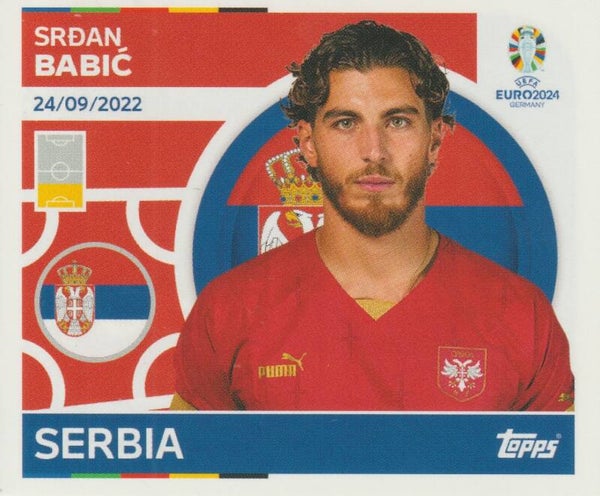 #SRB-10: SRDAN BABIC (SERBIA) - TOPPS UEFA EURO 2024 GERMANY