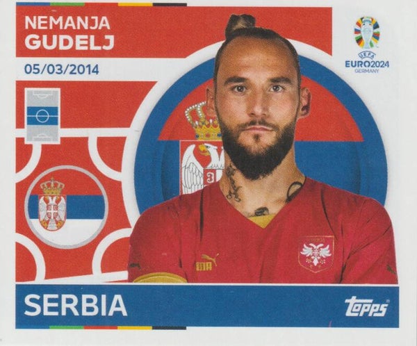 #SRB-12: NEMANJA GUDELJ (SERBIA) - TOPPS UEFA EURO 2024 GERMANY