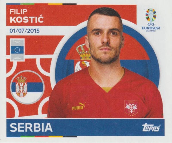 #SRB-18: FILIP KOSTIC (SERBIA) - TOPPS UEFA EURO 2024 GERMANY