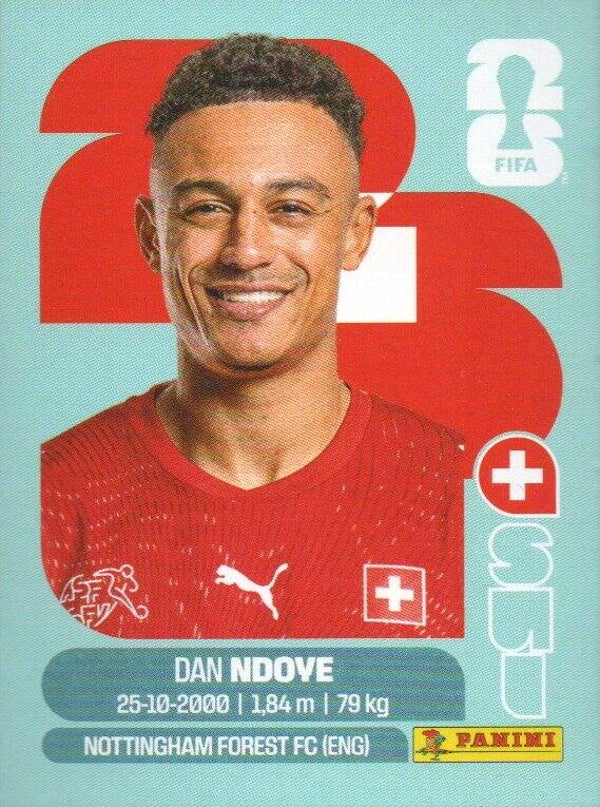 #SUI 19: Dan ndoye (Switzerland) - Panini FIFA World Cup 2026 Canada, USA, Mexico. Standaard Editie