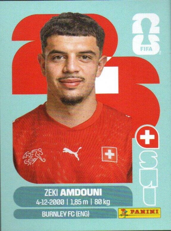 #SUI 20: Zeki Amdouni (Switzerland) - Panini FIFA World Cup 2026 Canada, USA, Mexico. Standaard Editie