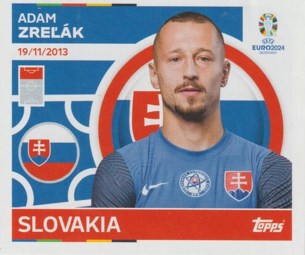 #SVK-18: ADAM ZREL'ÁK (SLOVAKIA) - TOPPS UEFA EURO 2024 GERMANY