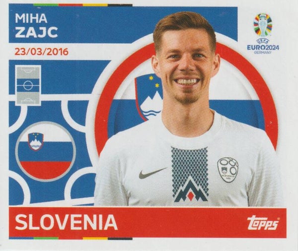 #SVN-13: MIHA ZAJC (SLOVENIA) - TOPPS UEFA EURO 2024 GERMANY