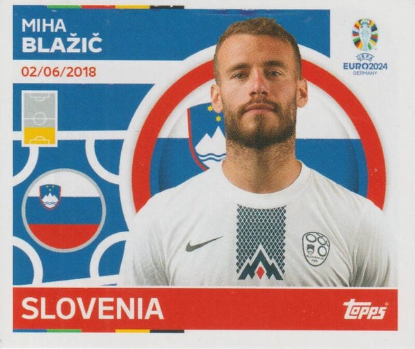 #SVN-6: MIHA BLAZIC (SLOVENIA) - TOPPS UEFA EURO 2024 GERMANY