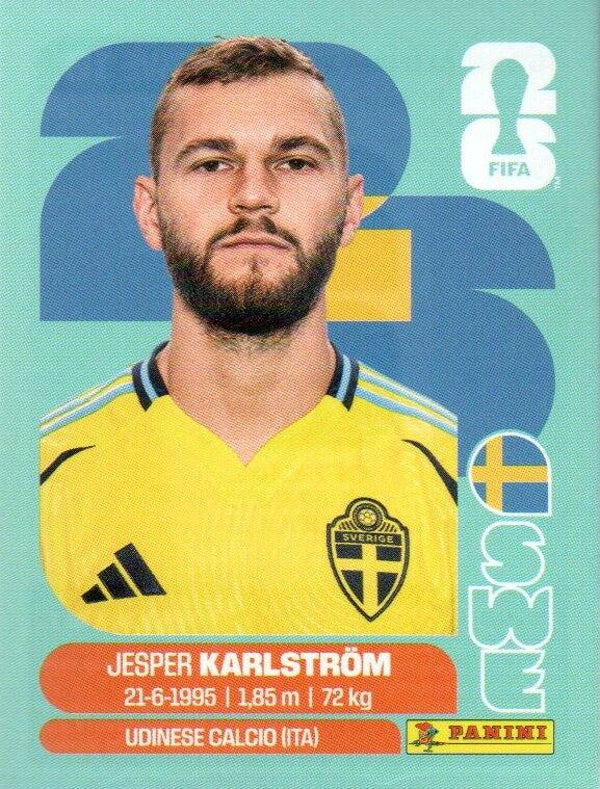 #SWE 10: Jesper Karlström (Sweden) - Panini FIFA World Cup 2026 Canada, USA, Mexico. Standaard Editie