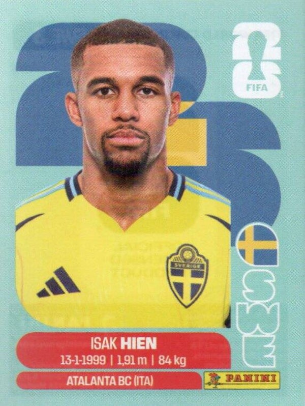 #SWE 3: Isak Hien (Sweden) - Panini FIFA World Cup 2026 Canada, USA, Mexico. Standaard Editie