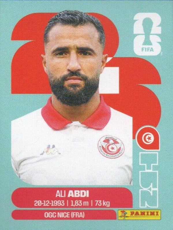 #TUN 7: Ali Abdi (Tunisia) - Panini FIFA World Cup 2026 Canada, USA, Mexico. Standaard Editie