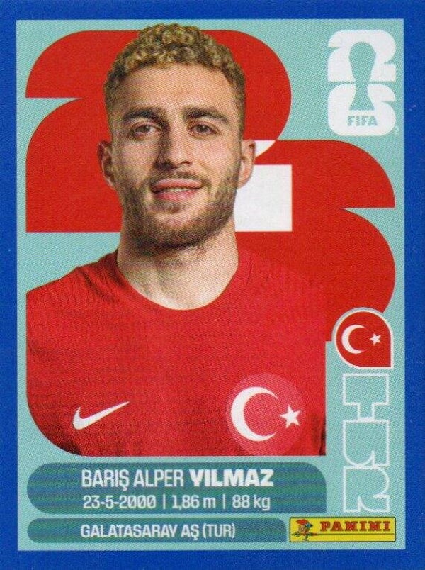 #TUR 18: Baris Alper Yilmaz (Türkiye) - Panini FIFA World Cup 2026 Canada, USA, Mexico. Blue Border Parallel