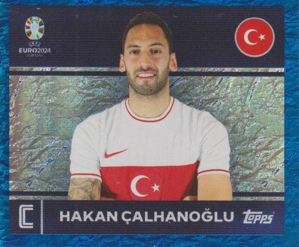 #TUR-2: HAKAN CALHANOGLU (TURKEY) FOIL BLUE PARALLEL - TOPPS UEFA EURO 2024 GERMANY