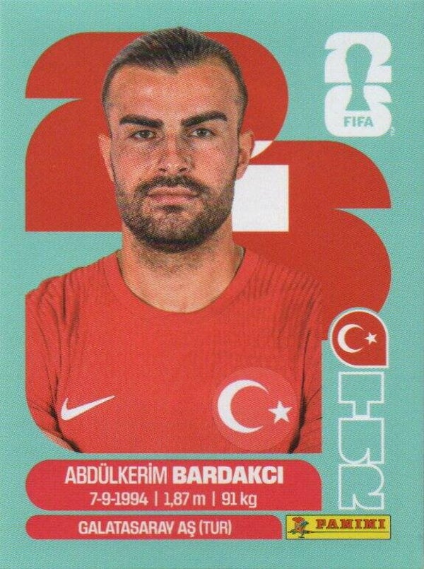 #TUR 5 : Abdülkerím Bardakci (Türkiye) - Panini FIFA World Cup 2026 Canada, USA, Mexico. Standaard Editie