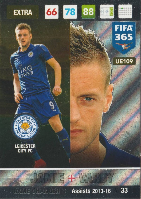 #UE109: Jamie Vardy (Leicester City)  Panini FIFA 365 - Adrenalyn XL 2017 Update Edition