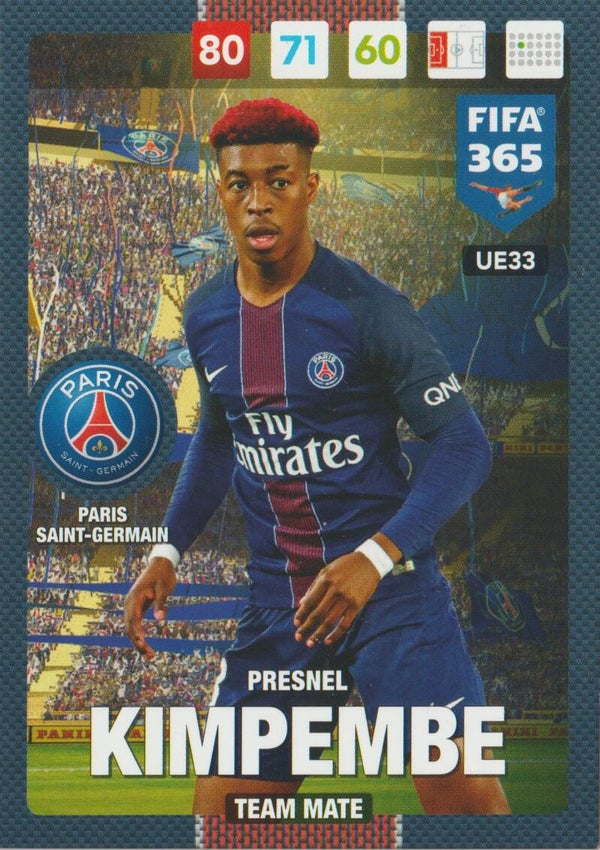 #UE33: Presnel Kimpembe (Paris Saint-Germain) Panini FIFA 365 - Adrenalyn XL 2017 Update Edition