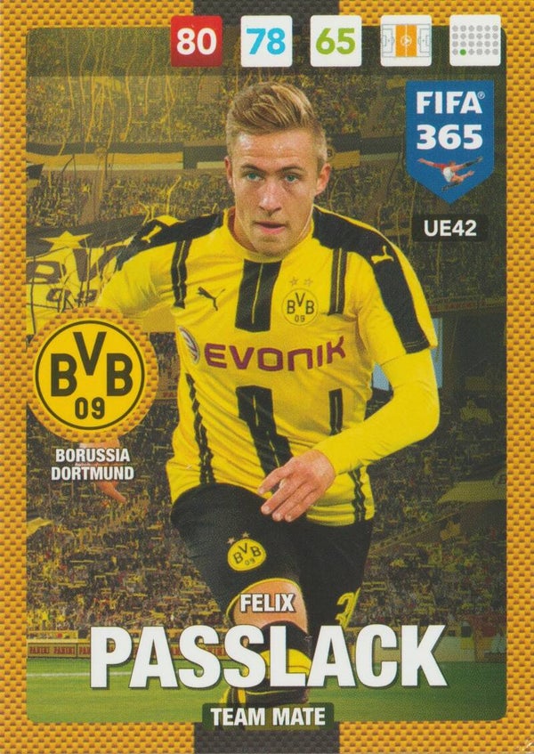 #UE42: Felix Passlack (Borussia Dortmund) Panini FIFA 365 - Adrenalyn XL 2017 Update Edition