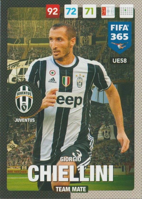#UE58: Giorgio Chiellini (Juventus) Panini FIFA 365 - Adrenalyn XL 2017 Update Edition