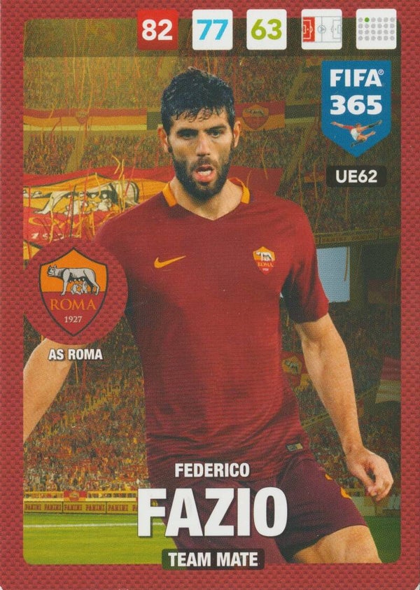 #UE62: Federico Fazio (AS Roma) Panini FIFA 365 - Adrenalyn XL 2017 Update Edition