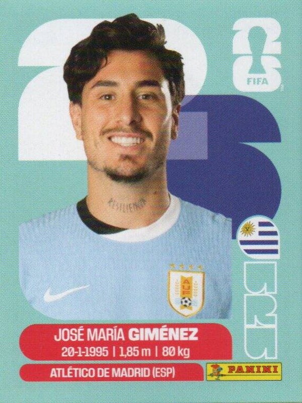 #URU 5: José María Giménez (Uruguay) - Panini FIFA World Cup 2026 Canada, USA, Mexico. Standaard Editie
