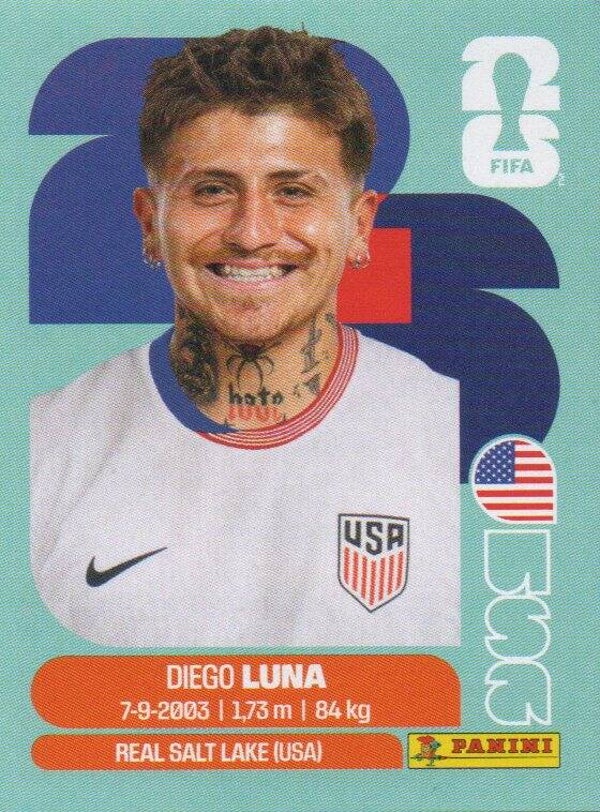 #USA 14: Diego Luna (USA) - Panini FIFA World Cup 2026 Canada, USA, Mexico. Standaard Editie