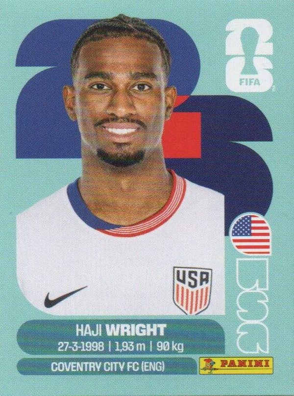 #USA 19: Haji Wright (USA) - Panini FIFA World Cup 2026 Canada, USA, Mexico. Standaard Editie