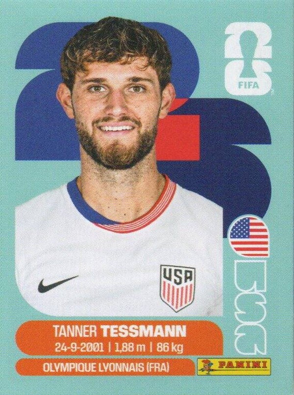#USA 9: Tanner Tessmann (USA) - Panini FIFA World Cup 2026 Canada, USA, Mexico. Standaard Editie