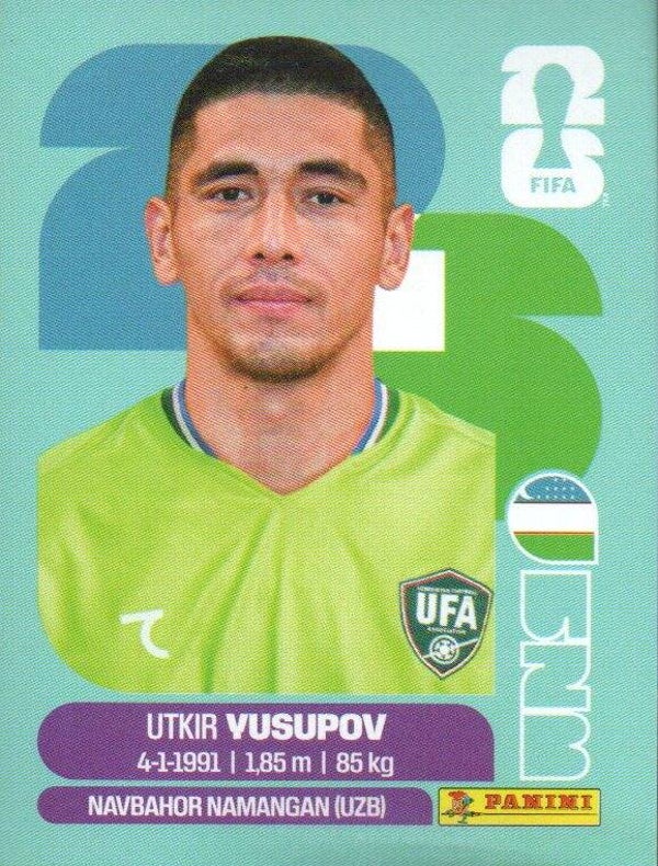 #UZB 2: Utkir Yusupov (Uzbekistan) - Panini FIFA World Cup 2026 Canada, USA, Mexico. Standaard Editie