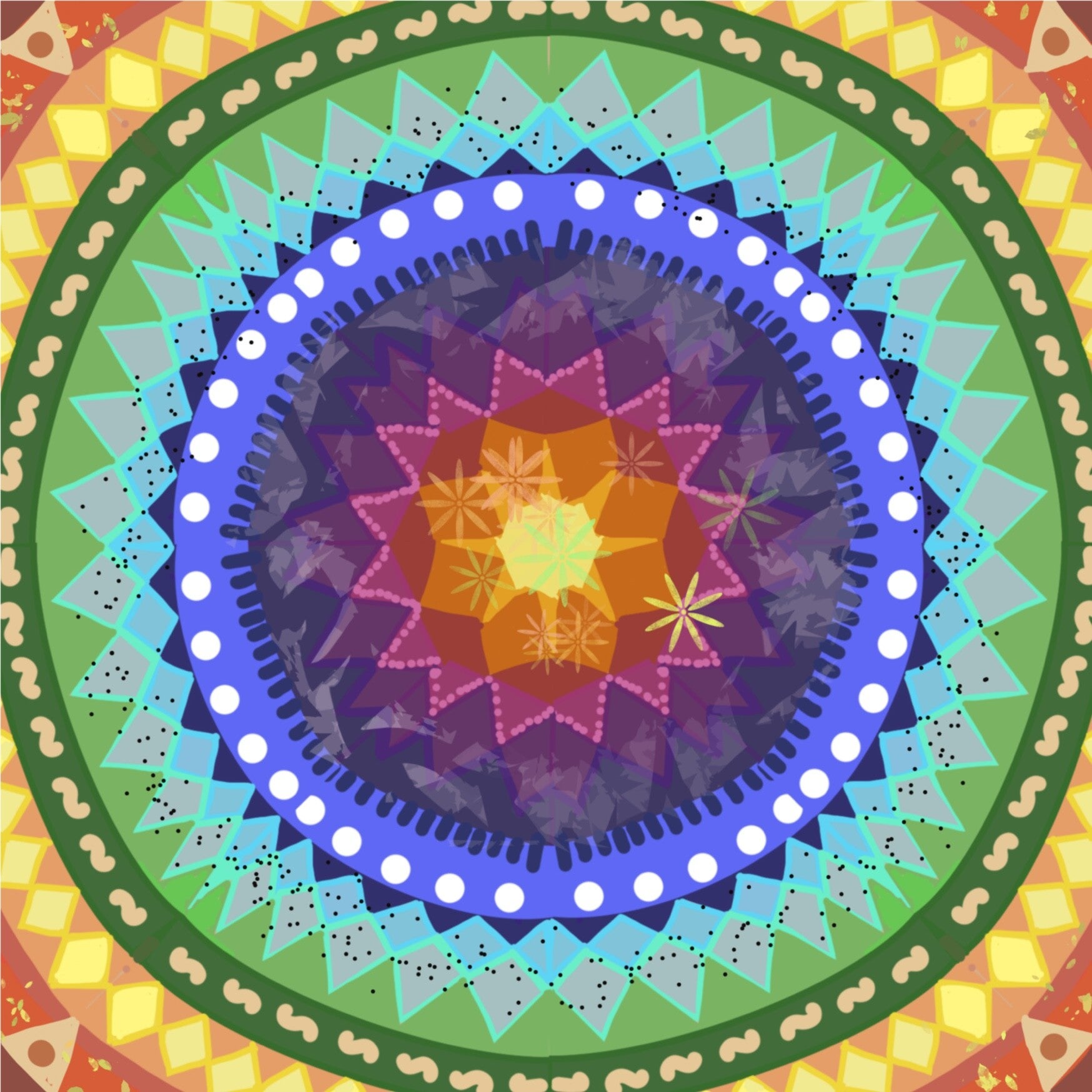 FT0071 Wenskaart Caleidoscoop Rainbow