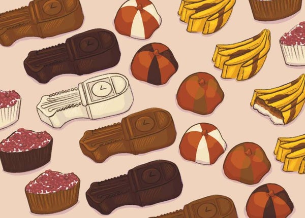 FT0010 I love chocolate - postcard - bonbons