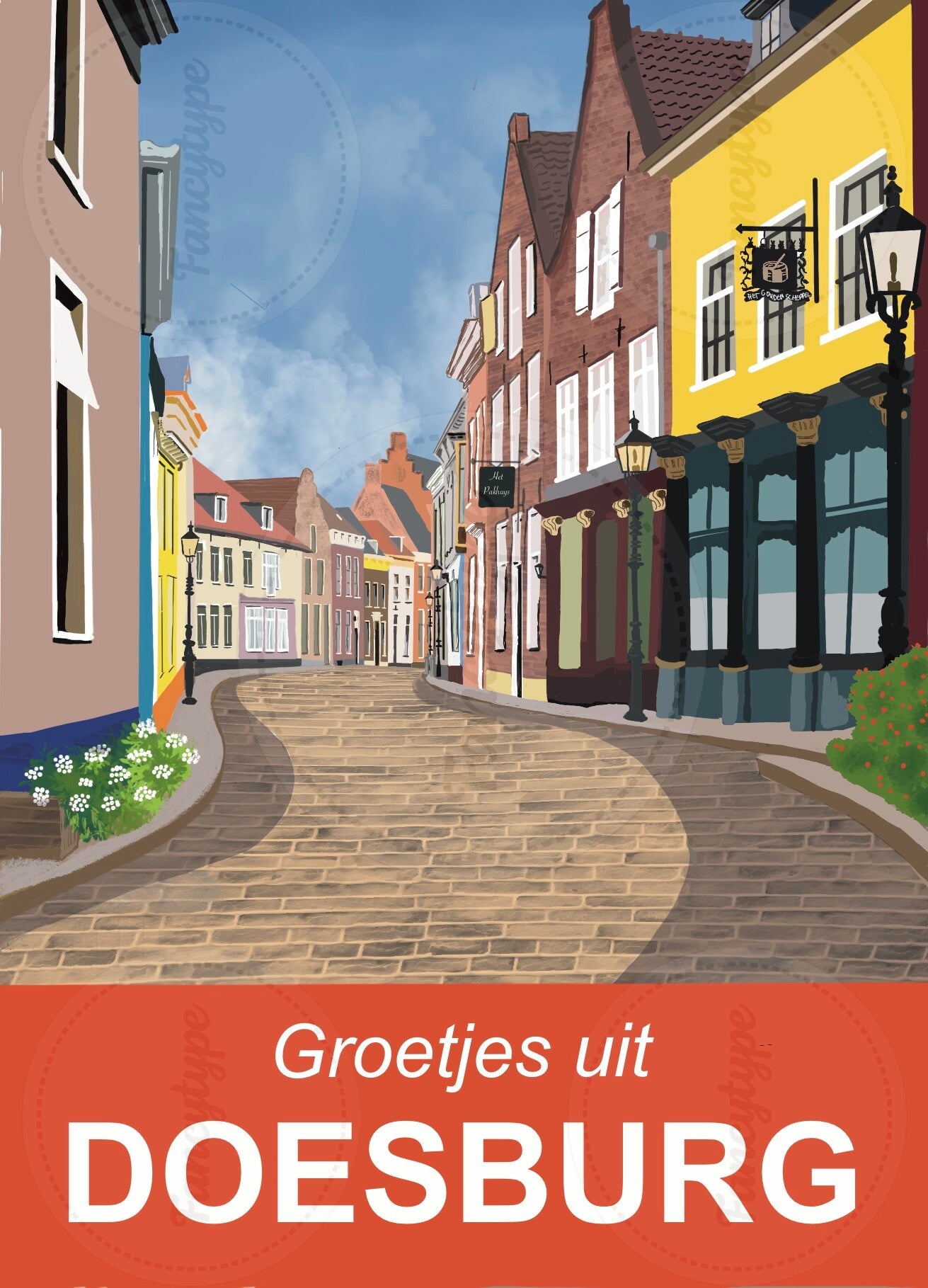 FT00294 - Doesburg - Ansichtkaart - Roggestraat