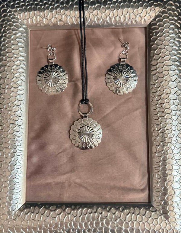 Western inspired Concho bracelet and Earrings