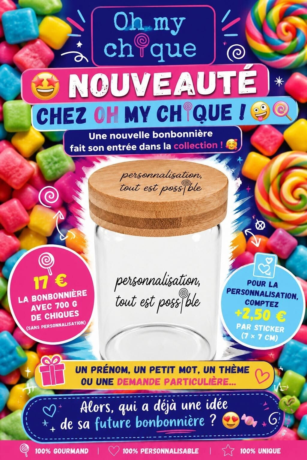 Bonbonniere entièrement personnalisable