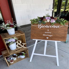 Pancarte "Bienvenue à notre mariage"