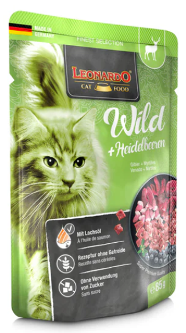 SACHETS LEONARDO 85 G GIBIER MYRTILLES - 16 PCS