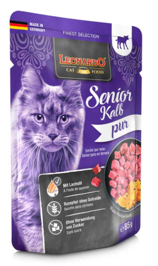 SACHET LEONARDO 85 G SENIOR PUR VEAU - 16 PCS