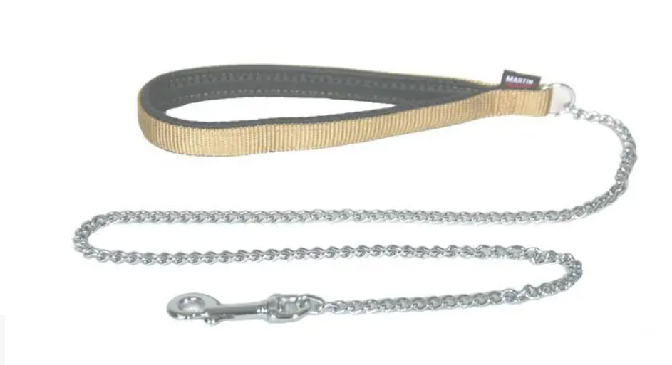 Laisse Chien – Martin Sellier - Chaîne beige – 100 cm / dernière pièce !