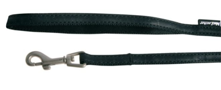 Laisse Mac Leather 10mm/1,20 m - Noir