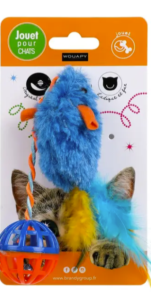 Wouapy - Souris Tissu + Balle Plastique