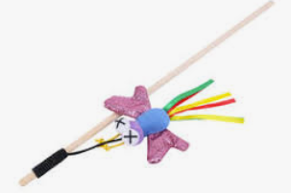 Wouapy - Jouet Chat Canne à Pêche Disco Papillon - dernière pièce !