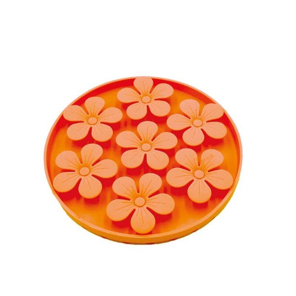 Tapis anti-glouton BubiChef LickFlower, orange