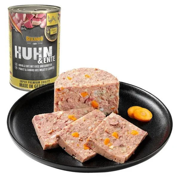 BOITES BELCANDO POULET AVEC CANARD MILLET ET CAROTTE - 6 PCS