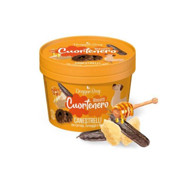 DOGGYEBAG CUORTENERO CANESTRELLI A LA CAROUBE, FROMAGE ET MIEL 150 g