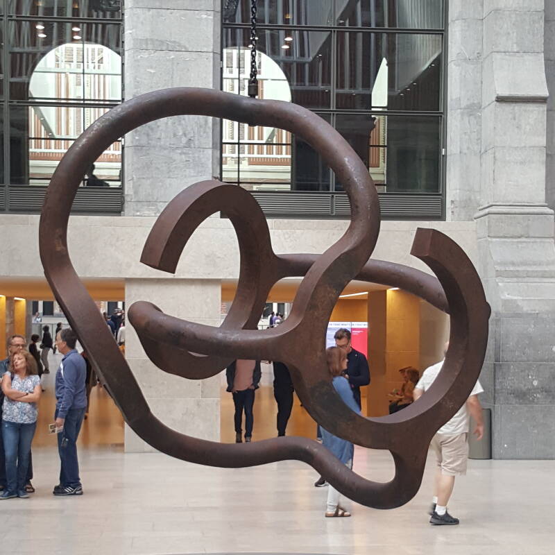 Sculpture by Eduardo Chillida in the hall of the Rijksmuseum in Amsterdam
