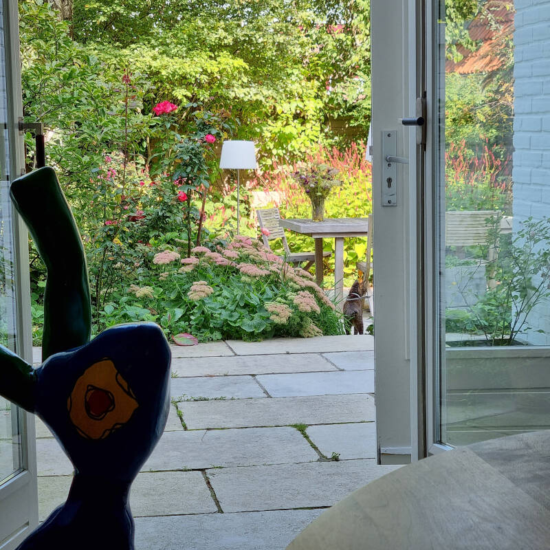 view of the garden from my desk